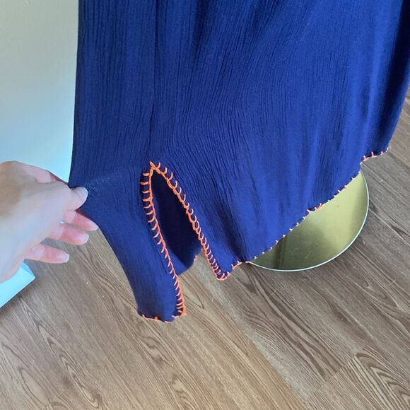 Indigo Rein Navy Blue Boho Maxi Summer Dress Size Medium - Picture 6 of 10